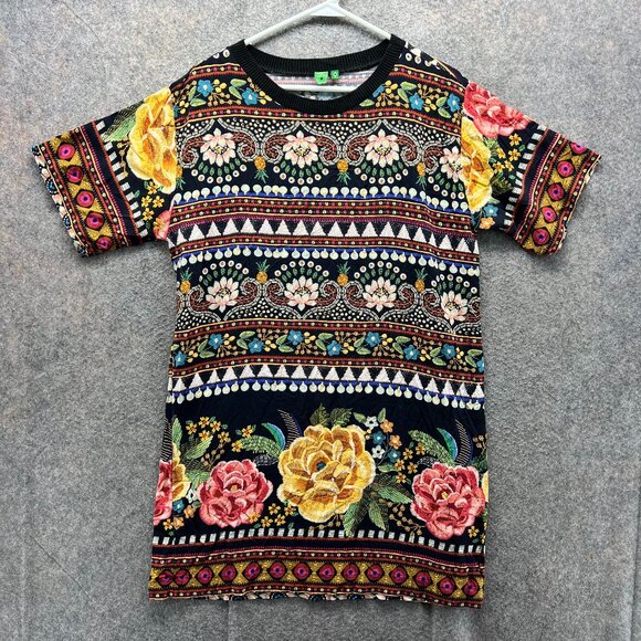 FARM Rio Black Graphic Short Sleeve T-Shirt - Picture 1 of 12